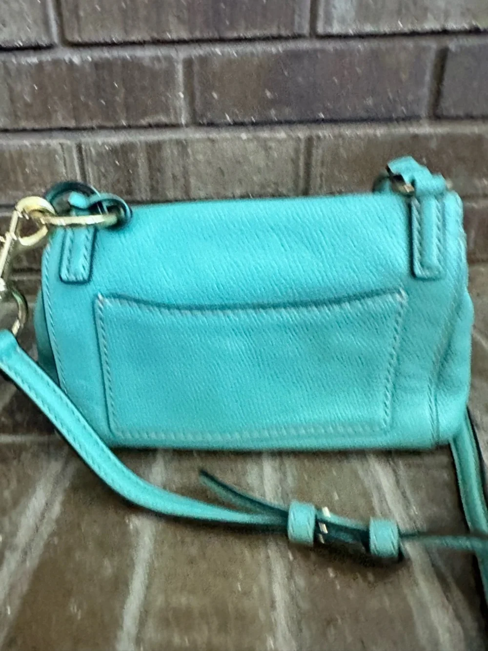 Marc Jacobs Turquoise Pebbled Leather Flap Crossbody Bag Boho Chic